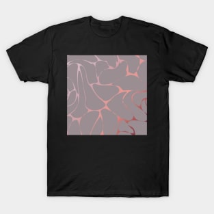 Grey Salmon Chocolate Abstract Art T-Shirt